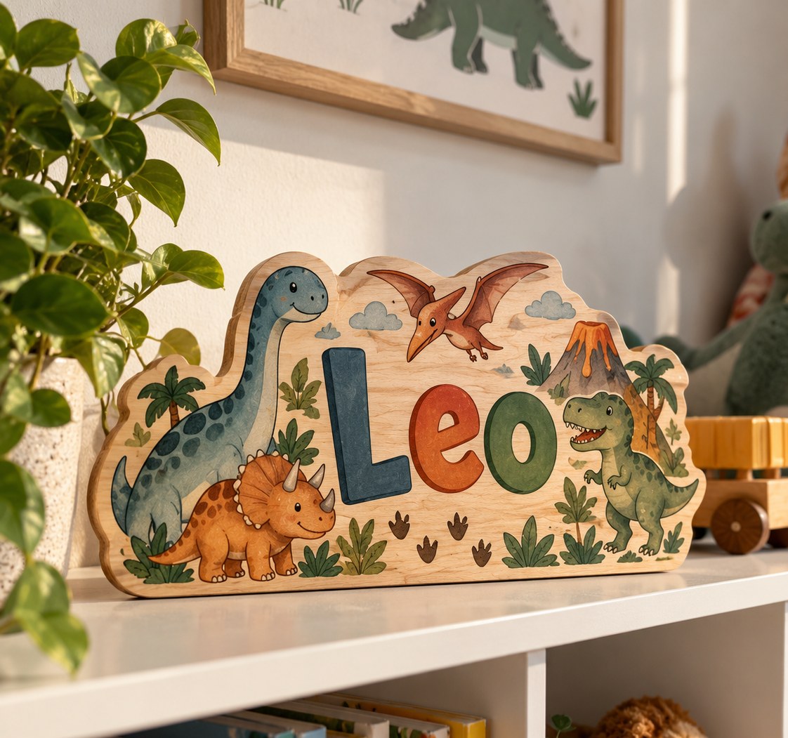 Kids' Colour-Printed Name Plaque