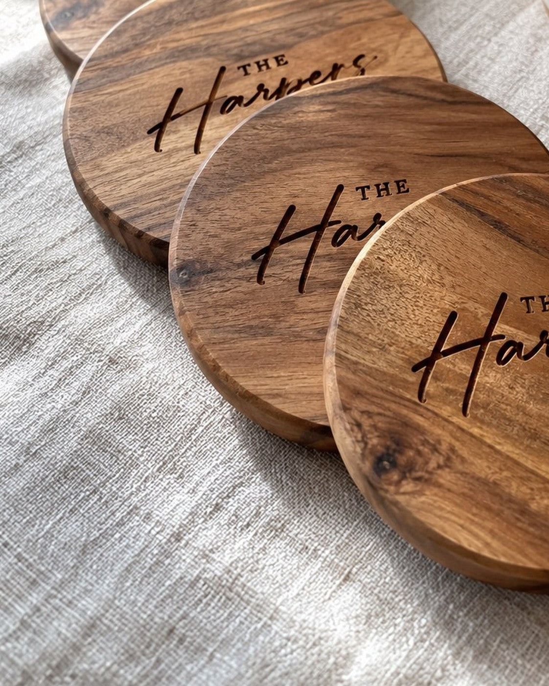 Personalised Timber Coaster Set