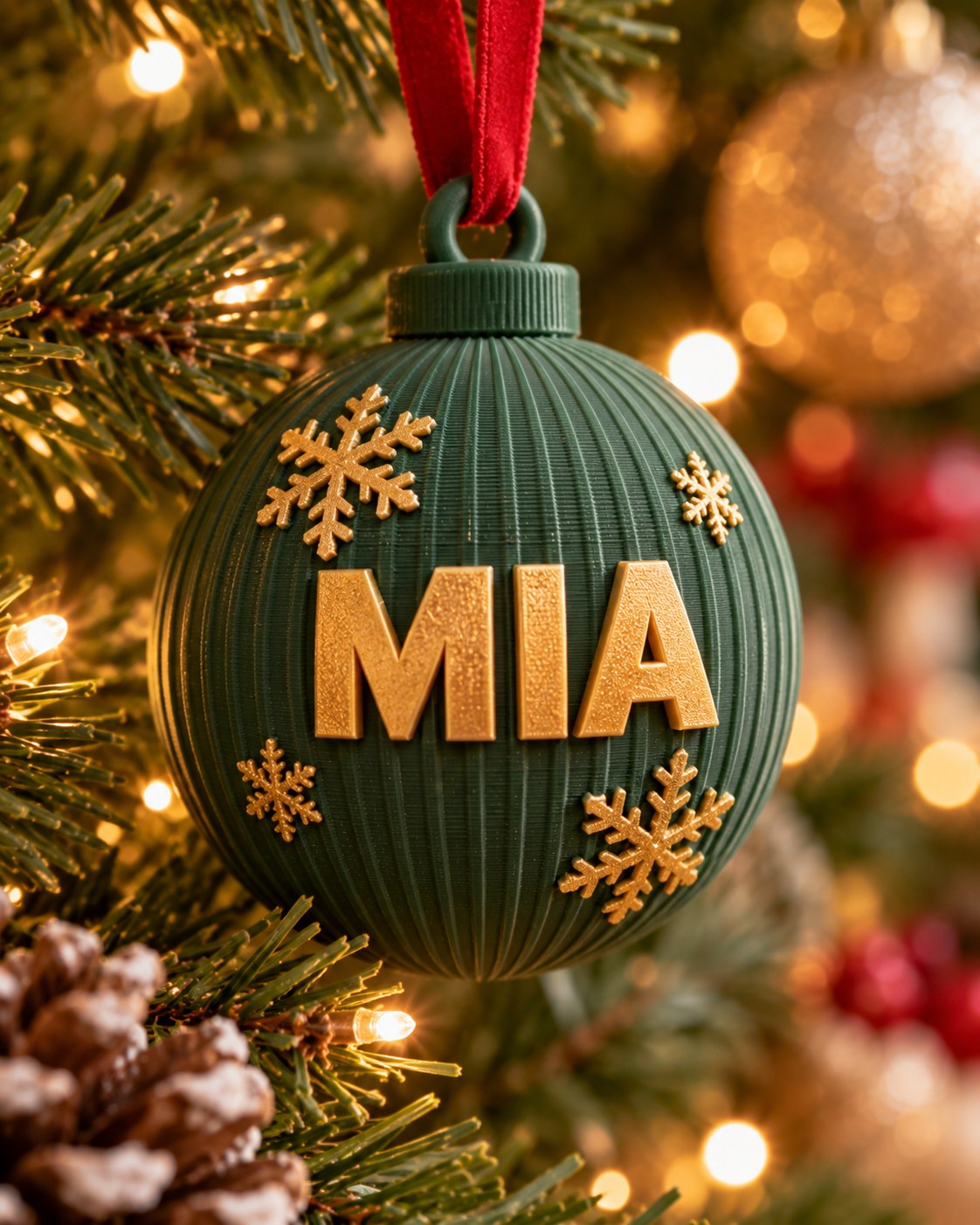 3D Printed Christmas Name Bauble