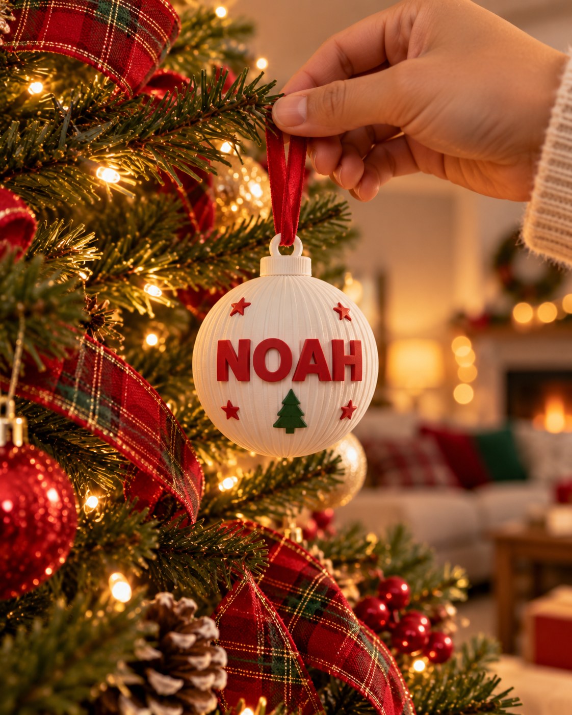 3D Printed Christmas Name Bauble