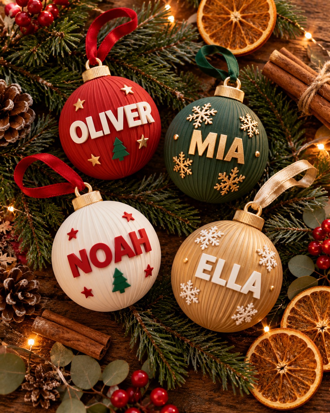 3D Printed Christmas Name Bauble