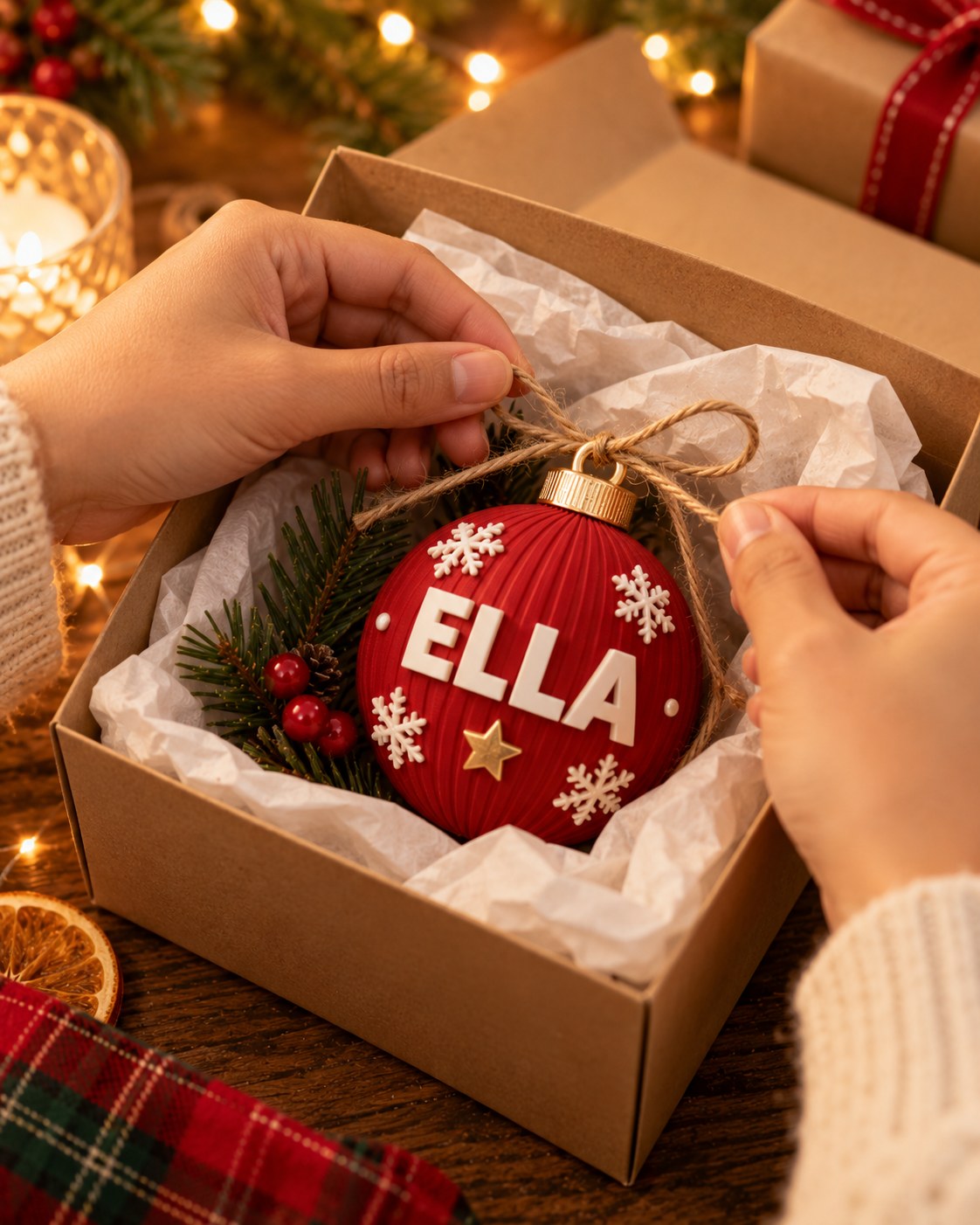 3D Printed Christmas Name Bauble