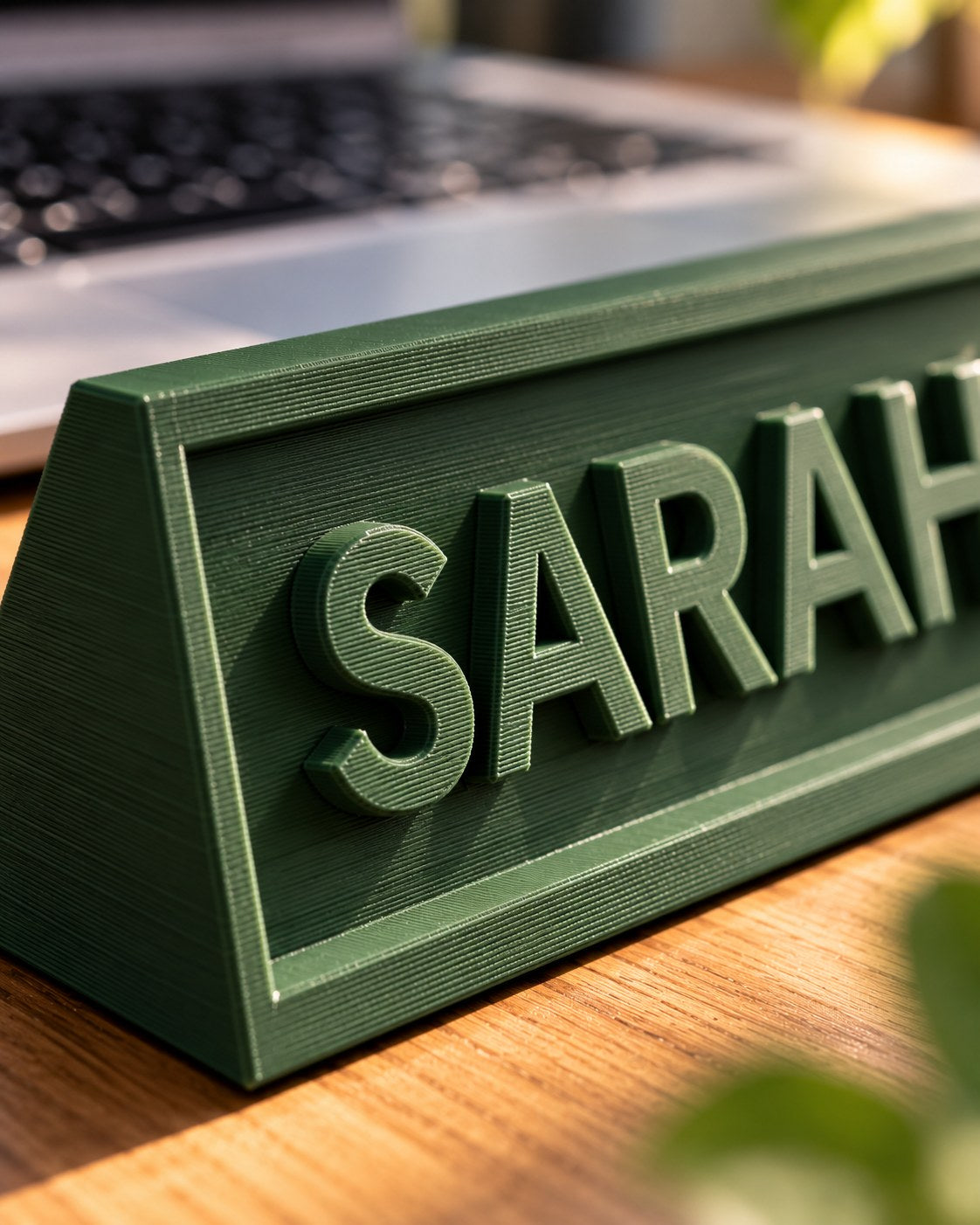 Personalised 3D Printed Desk Name Plate