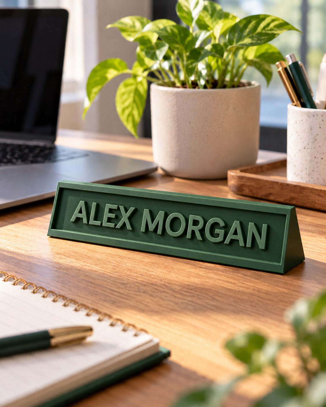 Personalised 3D Printed Desk Name Plate