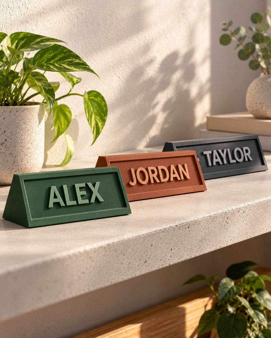 Personalised 3D Printed Desk Name Plate