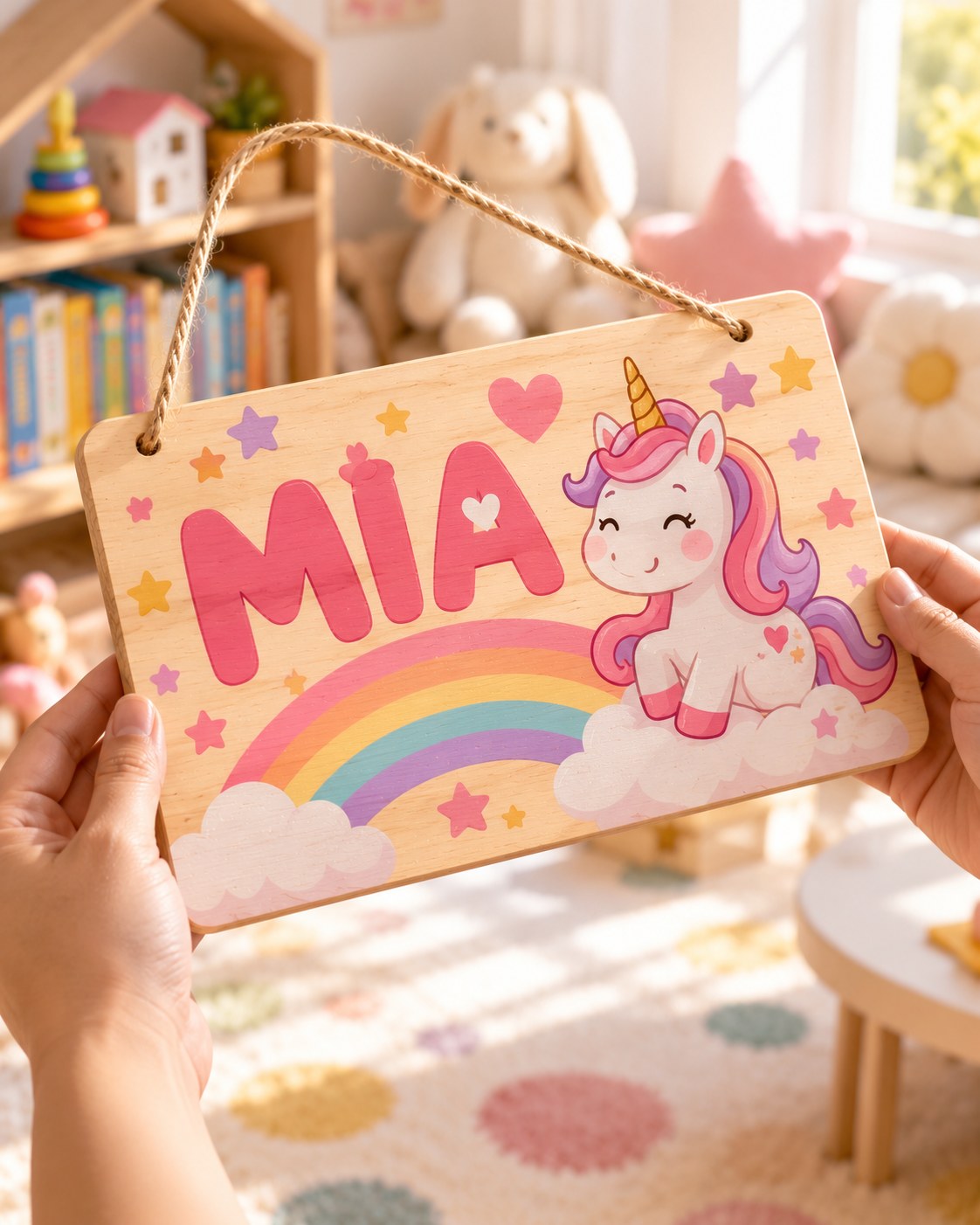Kids' Colour-Printed Name Plaque