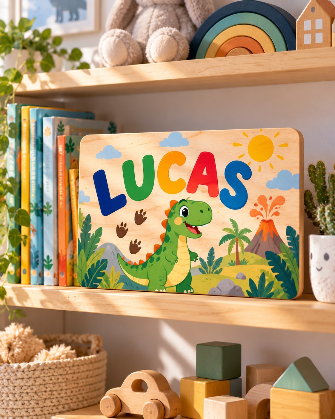 Kids' Colour-Printed Name Plaque
