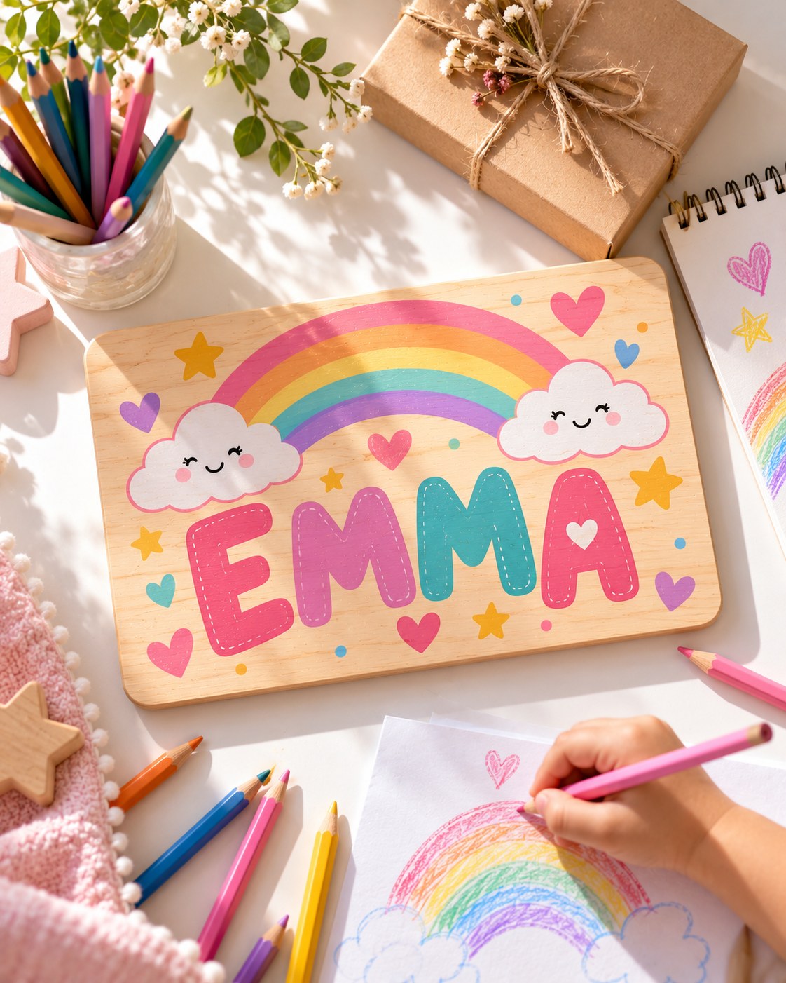 Kids' Colour-Printed Name Plaque
