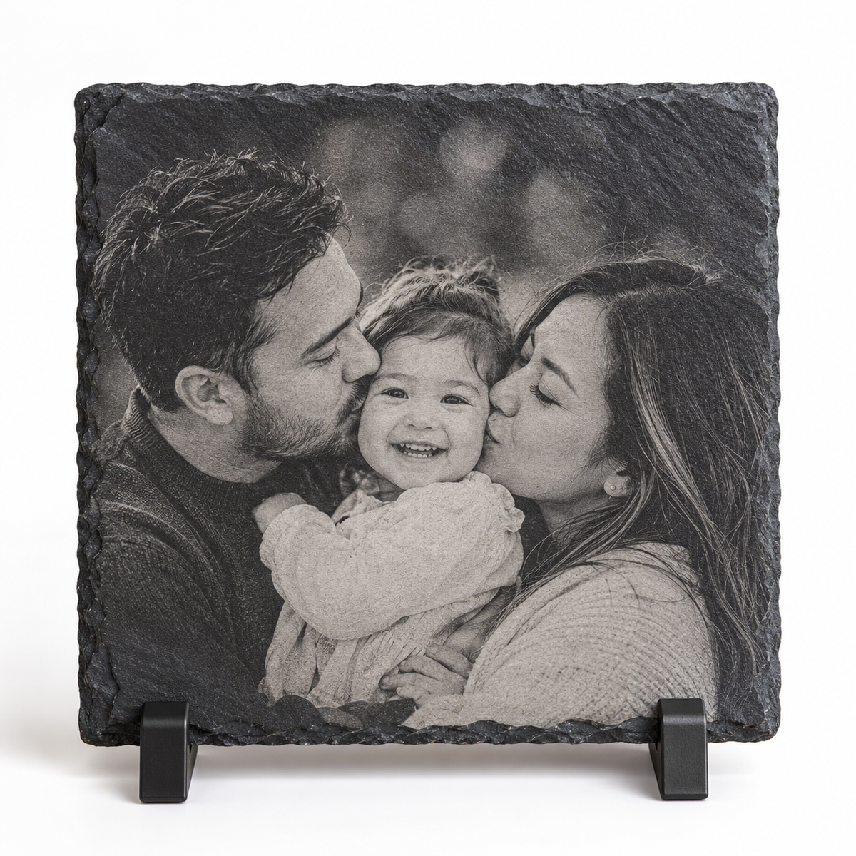 Photo engraved slate angled view