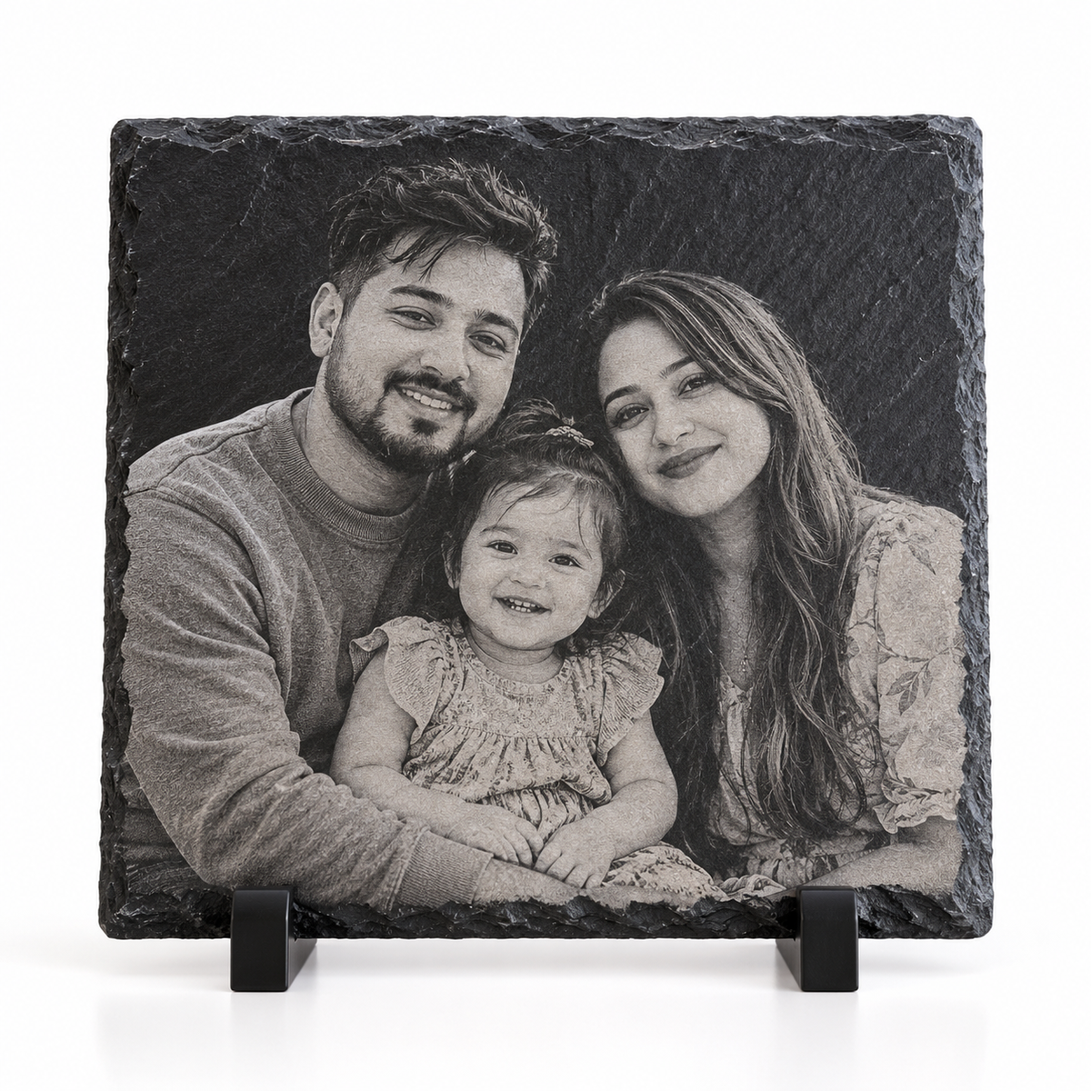 Photo engraved slate front view