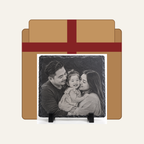 Photo engraved slate gift packaging