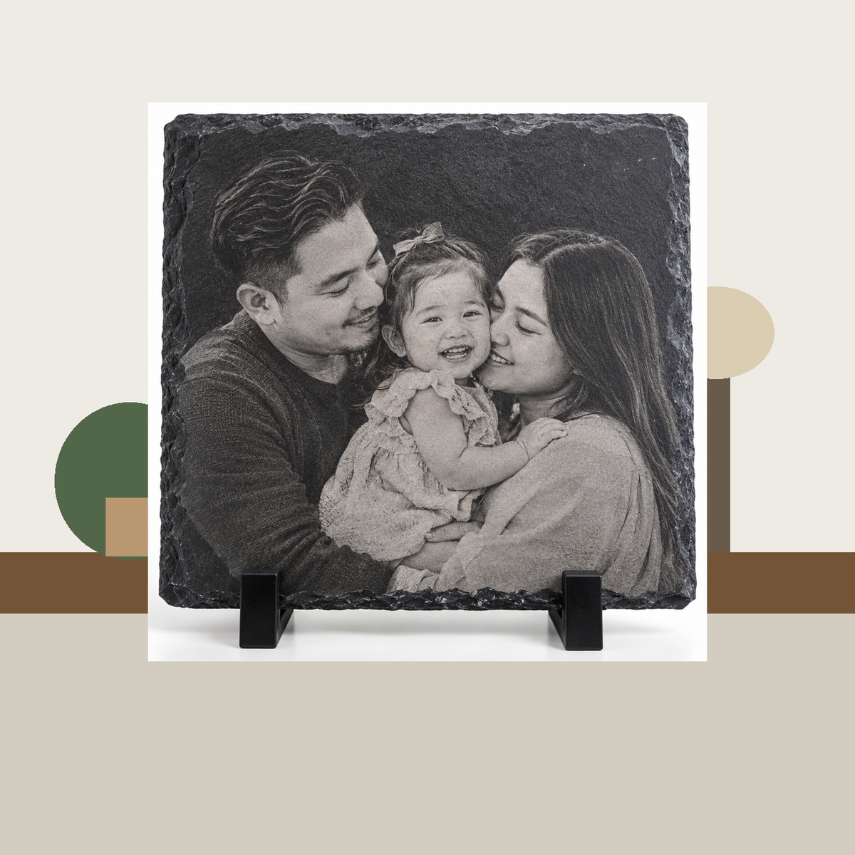 Photo engraved slate lifestyle shelf