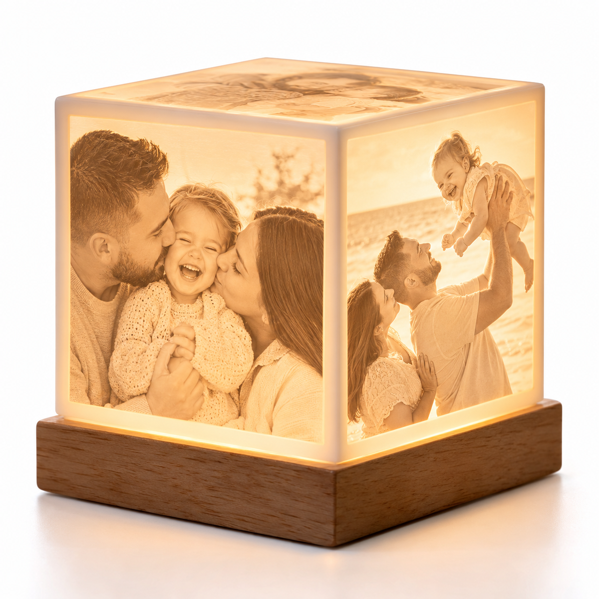 Front-lit photo lithophane lightbox on a clean white background